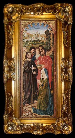 framed  Nicolas Froment Resurrection of Lazarus inner side of the left wing: Christ and Holy Martha, ta009-2
